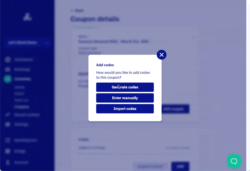 Generate coupon codes