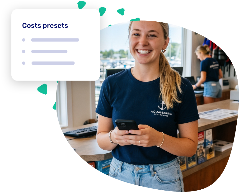 Cost and discount presets applied to a booking
