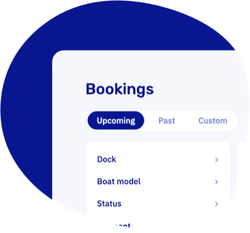 The redesigned bookings overview with the Upcoming, Past, and Custom scope switch and filter sections